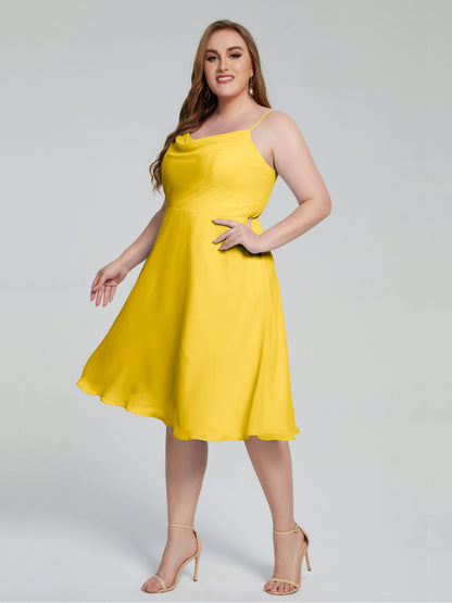 Mckenzie Spaghetti Straps Plus Size Short Bridesmaid Dresses