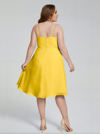 Mckenzie Spaghetti Straps Plus Size Short Bridesmaid Dresses