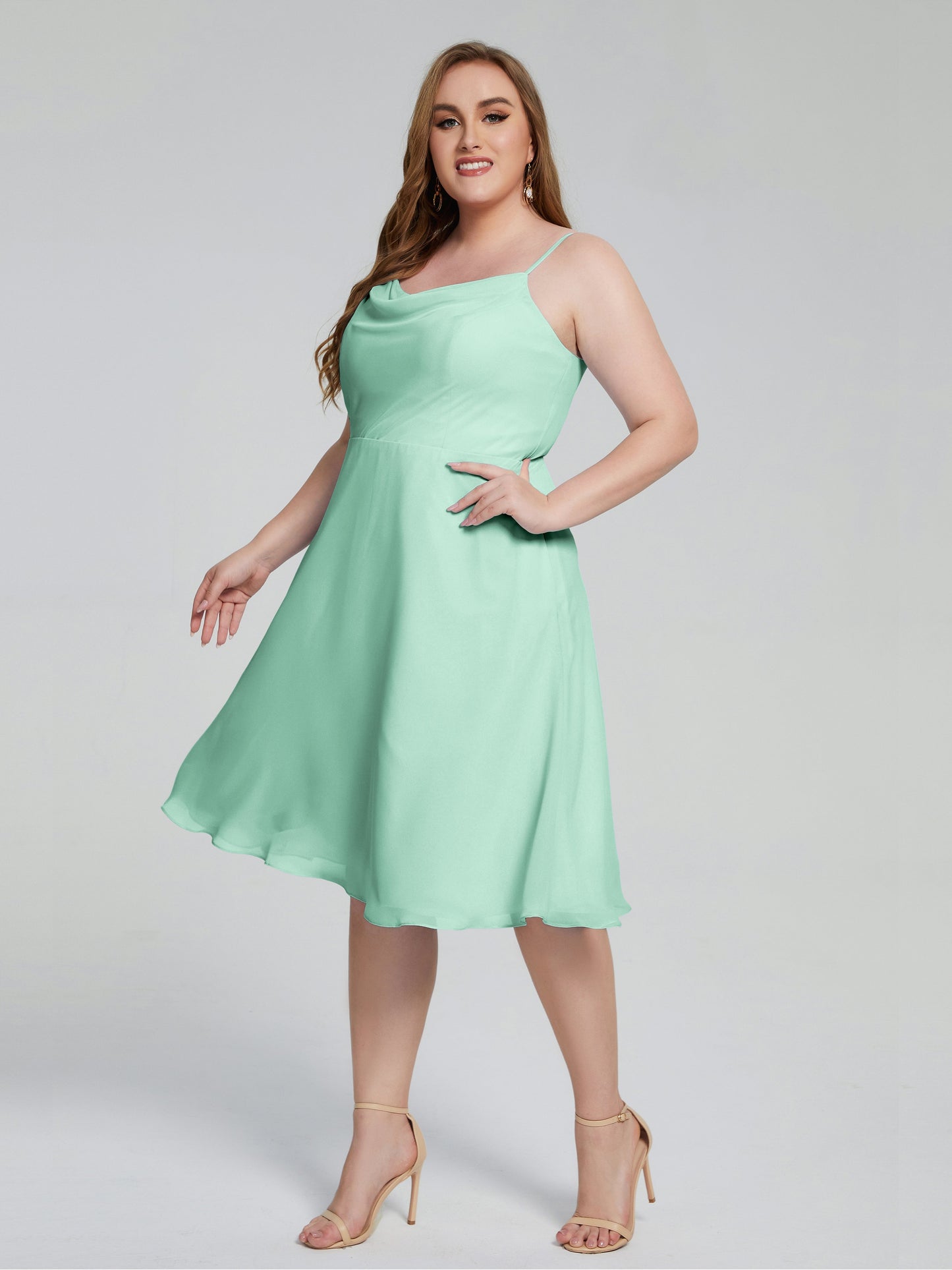 Mckenzie Spaghetti Straps Plus Size Short Bridesmaid Dresses
