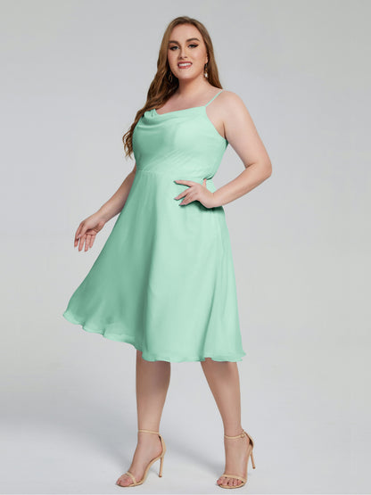 Mckenzie Spaghetti Straps Plus Size Short Bridesmaid Dresses