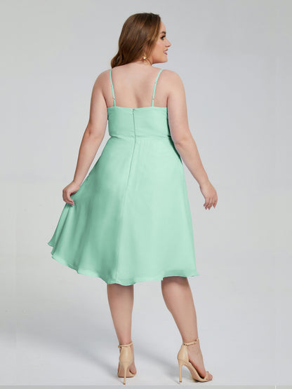 Mckenzie Spaghetti Straps Plus Size Short Bridesmaid Dresses