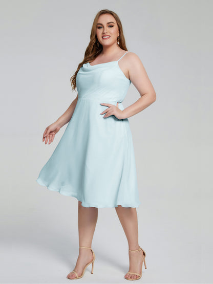 Mckenzie Spaghetti Straps Plus Size Short Bridesmaid Dresses