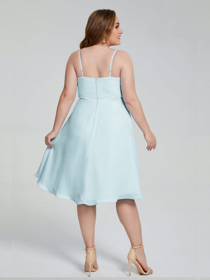 Mckenzie Spaghetti Straps Plus Size Short Bridesmaid Dresses
