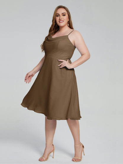 Mckenzie Spaghetti Straps Plus Size Short Bridesmaid Dresses