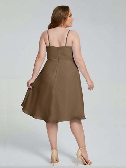Mckenzie Spaghetti Straps Plus Size Short Bridesmaid Dresses