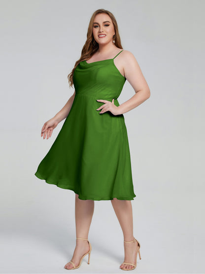 Mckenzie Spaghetti Straps Plus Size Short Bridesmaid Dresses