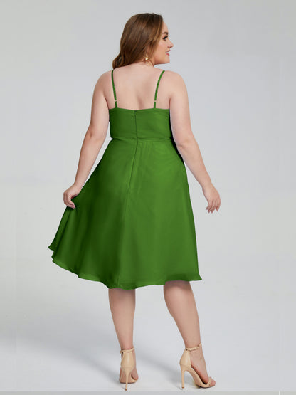 Mckenzie Spaghetti Straps Plus Size Short Bridesmaid Dresses