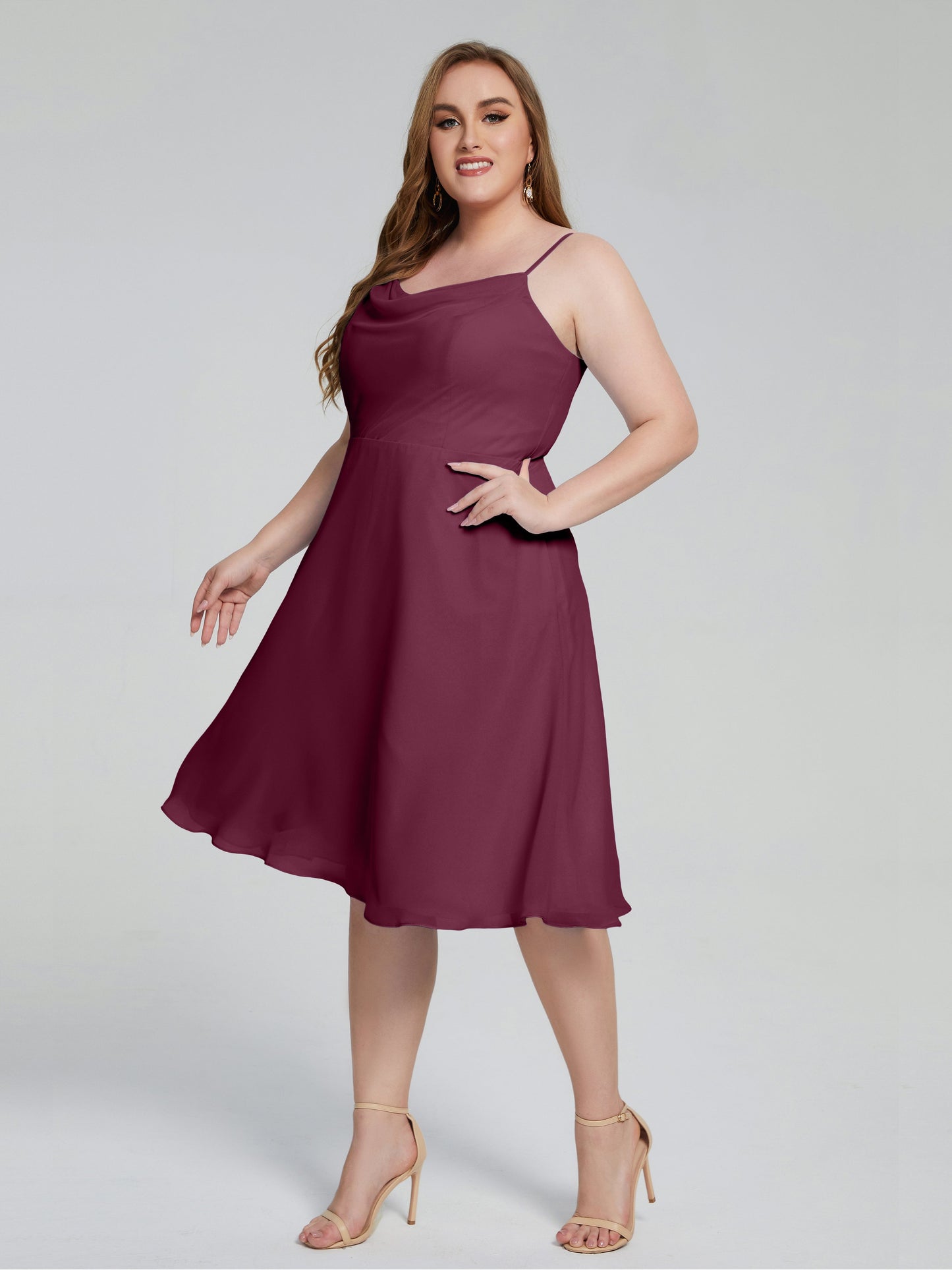 Mckenzie Spaghetti Straps Plus Size Short Bridesmaid Dresses