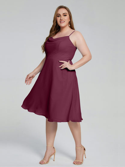Mckenzie Spaghetti Straps Plus Size Short Bridesmaid Dresses