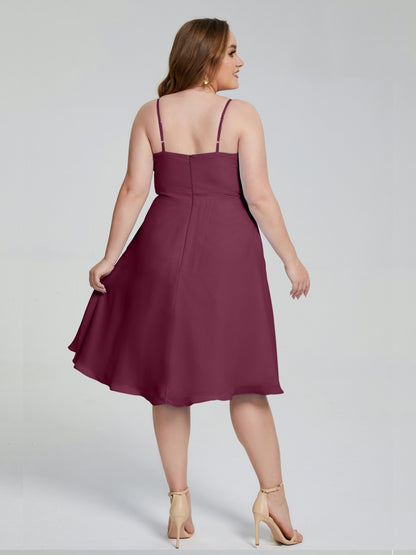 Mckenzie Spaghetti Straps Plus Size Short Bridesmaid Dresses