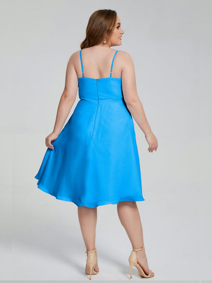 Mckenzie Spaghetti Straps Plus Size Short Bridesmaid Dresses