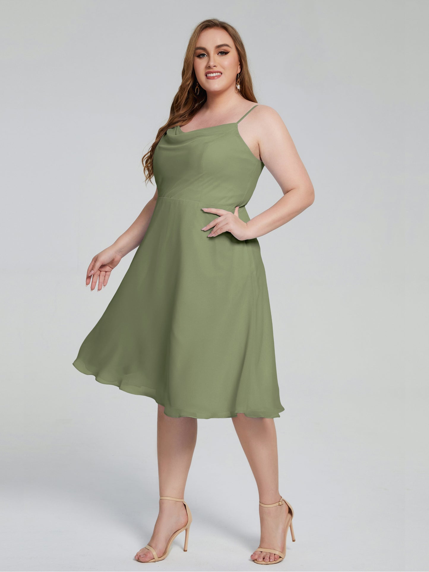 Mckenzie Spaghetti Straps Plus Size Short Bridesmaid Dresses