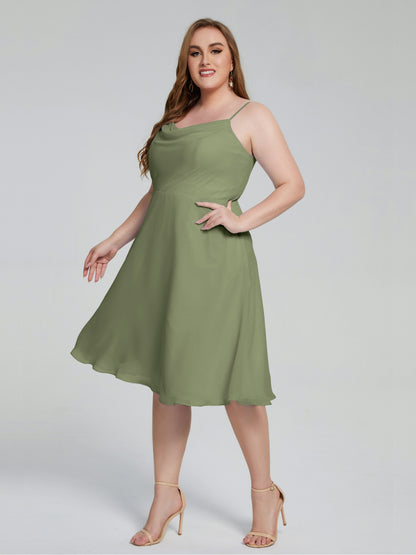 Mckenzie Spaghetti Straps Plus Size Short Bridesmaid Dresses