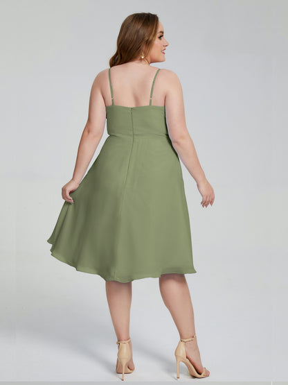 Mckenzie Spaghetti Straps Plus Size Short Bridesmaid Dresses