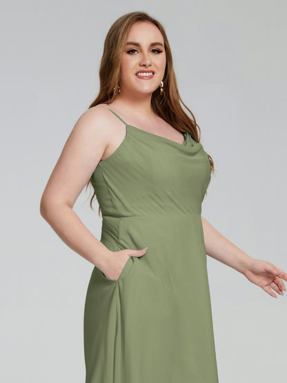 Mckenzie Spaghetti Straps Plus Size Short Bridesmaid Dresses