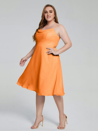Mckenzie Spaghetti Straps Plus Size Short Bridesmaid Dresses