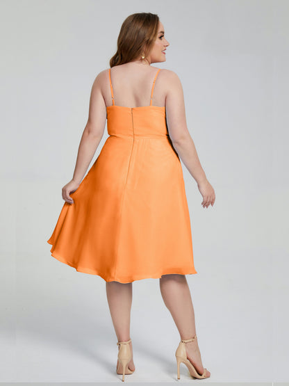 Mckenzie Spaghetti Straps Plus Size Short Bridesmaid Dresses