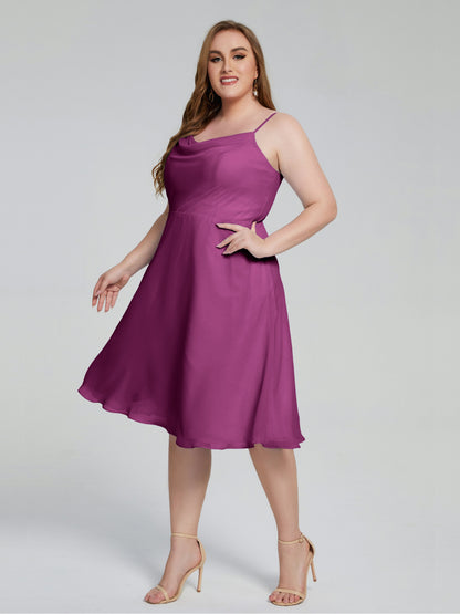 Mckenzie Spaghetti Straps Plus Size Short Bridesmaid Dresses