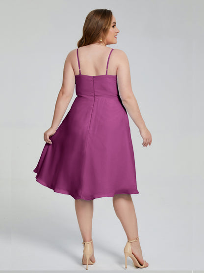 Mckenzie Spaghetti Straps Plus Size Short Bridesmaid Dresses
