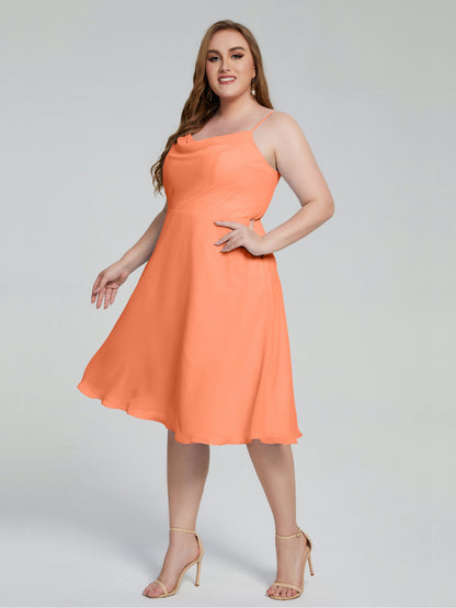 Mckenzie Spaghetti Straps Plus Size Short Bridesmaid Dresses