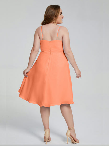 Mckenzie Spaghetti Straps Plus Size Short Bridesmaid Dresses