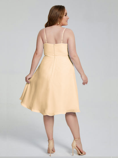 Mckenzie Spaghetti Straps Plus Size Short Bridesmaid Dresses