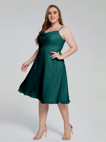 Mckenzie Spaghetti Straps Plus Size Short Bridesmaid Dresses