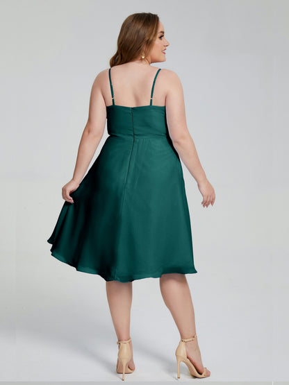 Mckenzie Spaghetti Straps Plus Size Short Bridesmaid Dresses
