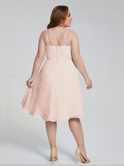 Mckenzie Spaghetti Straps Plus Size Short Bridesmaid Dresses