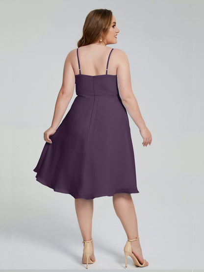 Mckenzie Spaghetti Straps Plus Size Short Bridesmaid Dresses