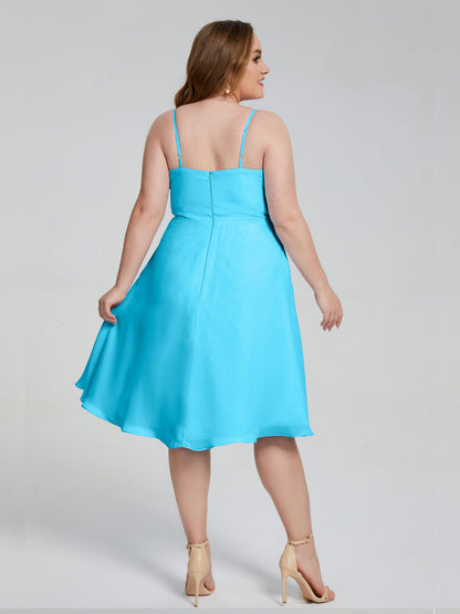 Mckenzie Spaghetti Straps Plus Size Short Bridesmaid Dresses