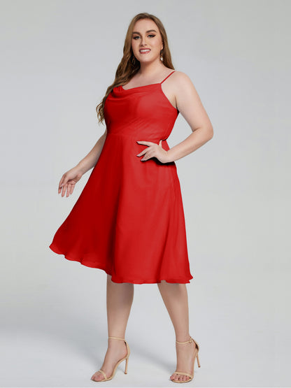 Mckenzie Spaghetti Straps Plus Size Short Bridesmaid Dresses