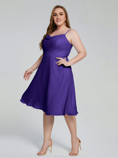 Mckenzie Spaghetti Straps Plus Size Short Bridesmaid Dresses