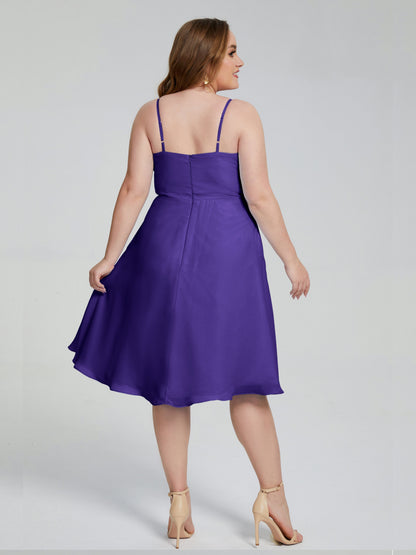 Mckenzie Spaghetti Straps Plus Size Short Bridesmaid Dresses