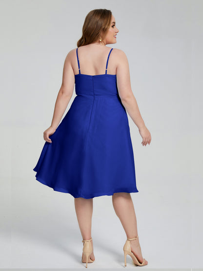 Mckenzie Spaghetti Straps Plus Size Short Bridesmaid Dresses
