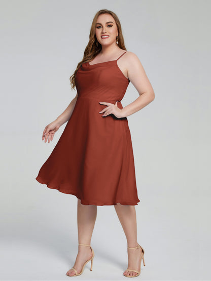 Mckenzie Spaghetti Straps Plus Size Short Bridesmaid Dresses