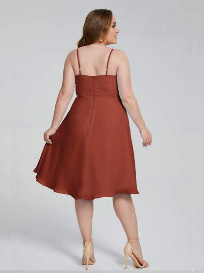 Mckenzie Spaghetti Straps Plus Size Short Bridesmaid Dresses