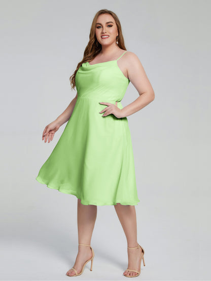 Mckenzie Spaghetti Straps Plus Size Short Bridesmaid Dresses
