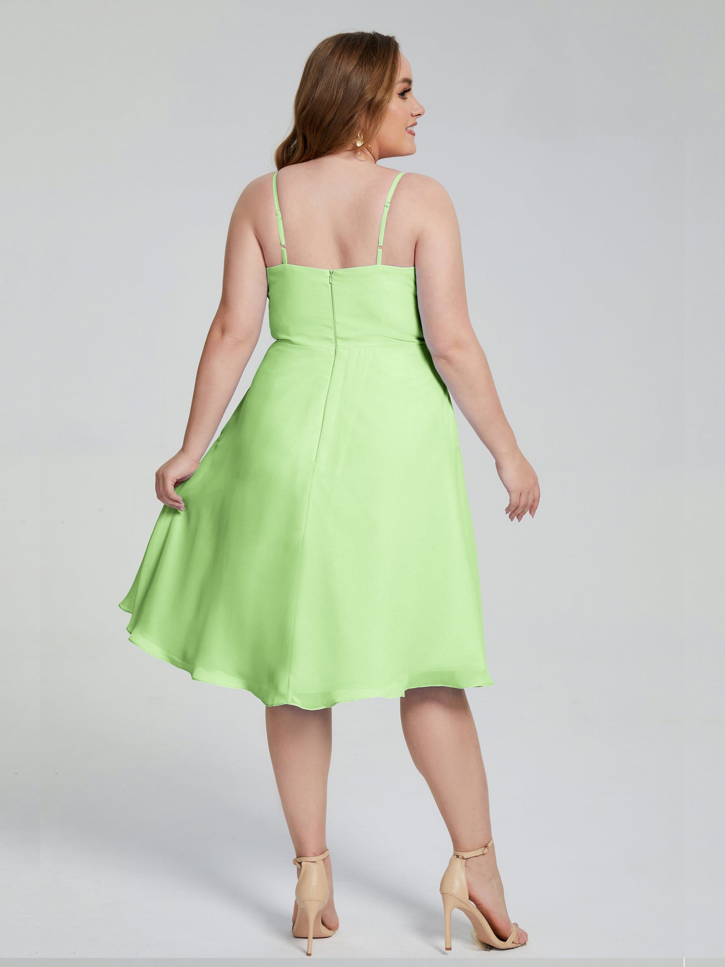 Mckenzie Spaghetti Straps Plus Size Short Bridesmaid Dresses