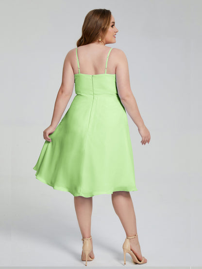Mckenzie Spaghetti Straps Plus Size Short Bridesmaid Dresses