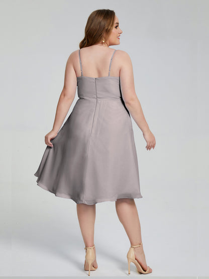 Mckenzie Spaghetti Straps Plus Size Short Bridesmaid Dresses