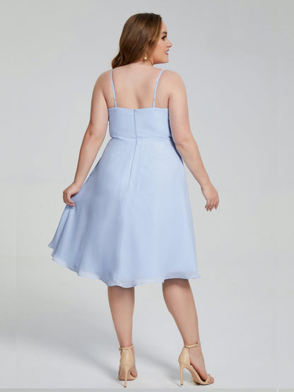 Mckenzie Spaghetti Straps Plus Size Short Bridesmaid Dresses