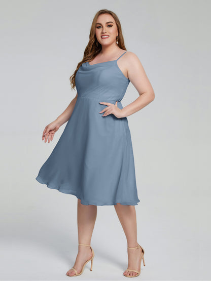 Mckenzie Spaghetti Straps Plus Size Short Bridesmaid Dresses