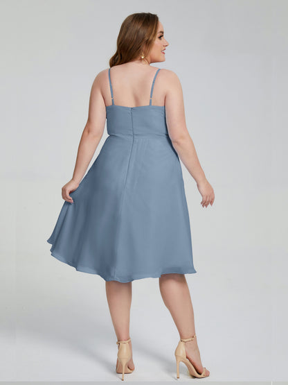 Mckenzie Spaghetti Straps Plus Size Short Bridesmaid Dresses