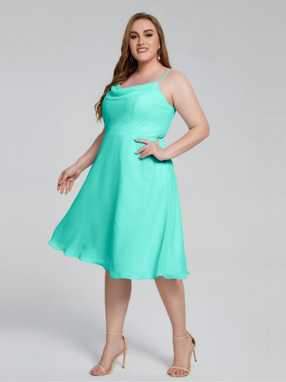 Mckenzie Spaghetti Straps Plus Size Short Bridesmaid Dresses