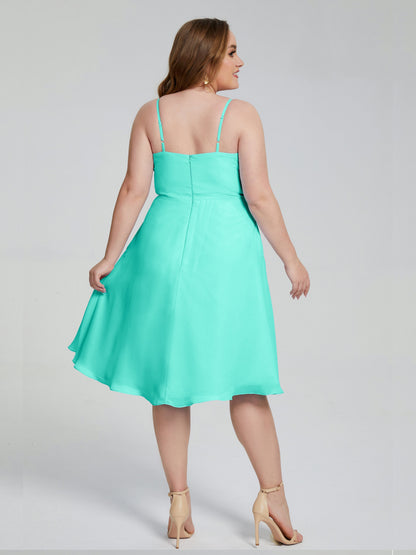 Mckenzie Spaghetti Straps Plus Size Short Bridesmaid Dresses