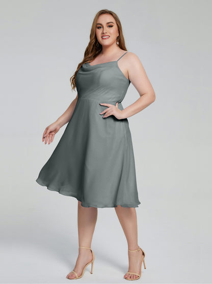 Mckenzie Spaghetti Straps Plus Size Short Bridesmaid Dresses
