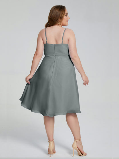 Mckenzie Spaghetti Straps Plus Size Short Bridesmaid Dresses
