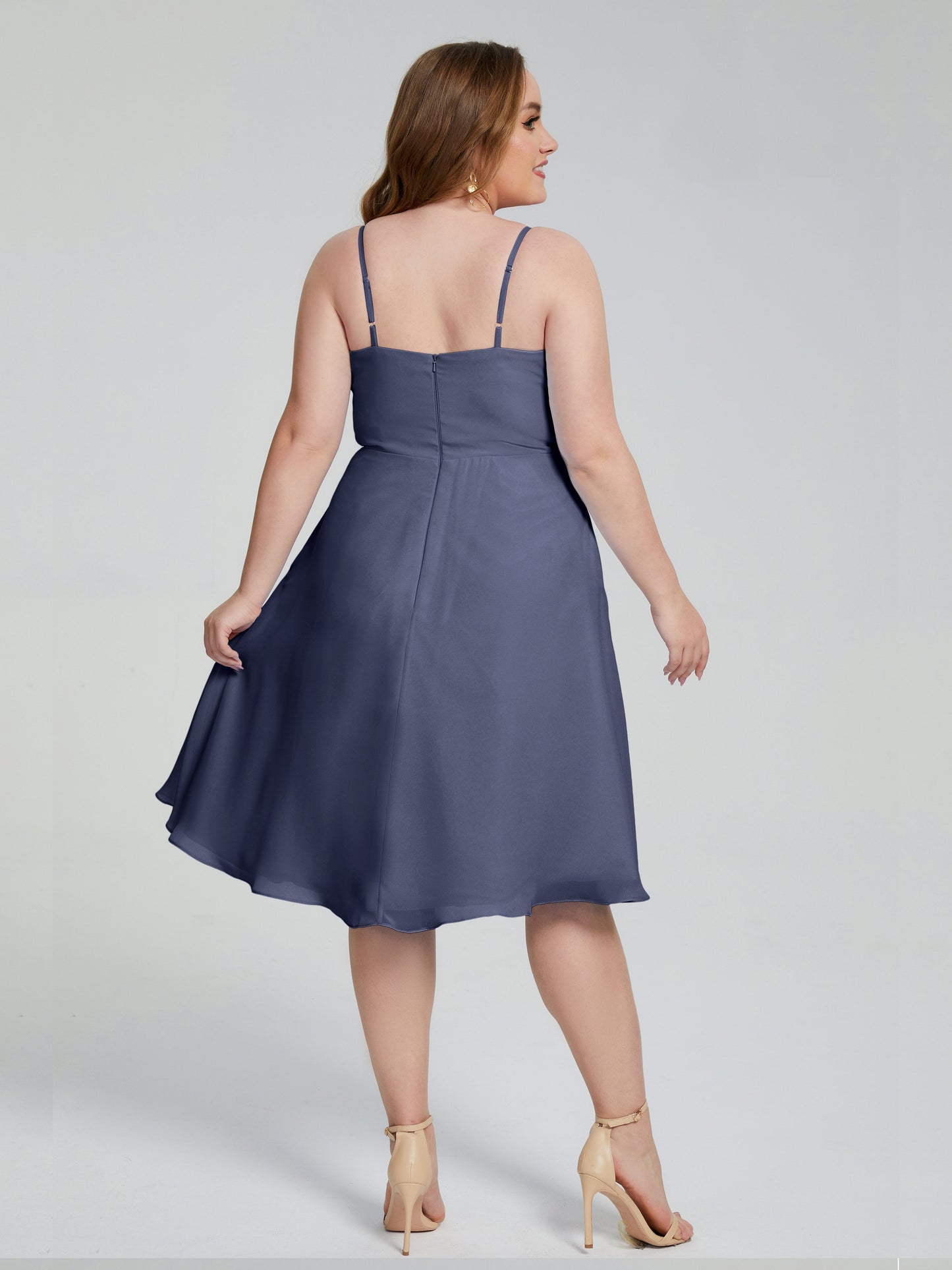 Mckenzie Spaghetti Straps Plus Size Short Bridesmaid Dresses