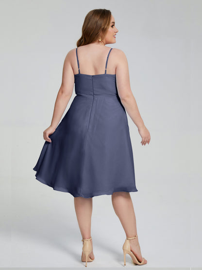 Mckenzie Spaghetti Straps Plus Size Short Bridesmaid Dresses